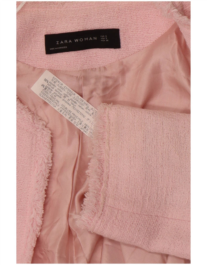 Zara Womens Open Overcoat UK 10 Petit Coton Rose