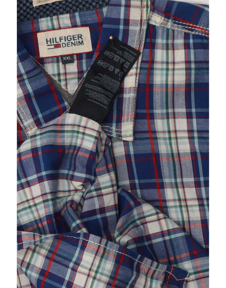 Tommy Hilfiger Chemise Homme 2XL Bleu Carreaux Coton