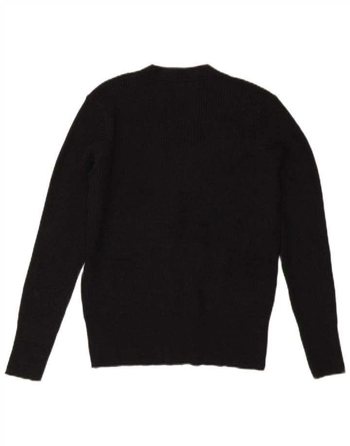 Marks & Spencer Pull Cardigan Femme UK 10 Petit Viscose Noir