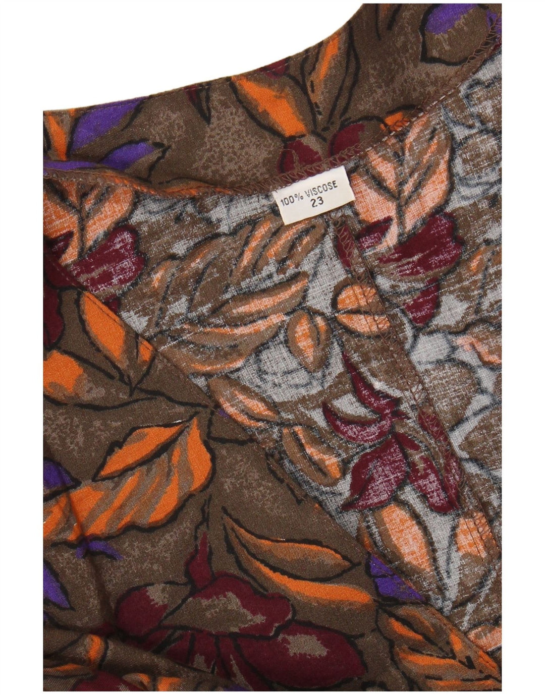 VINTAGE Chemisier Chemise Femme UK 20 2XL Marron Floral Viscose