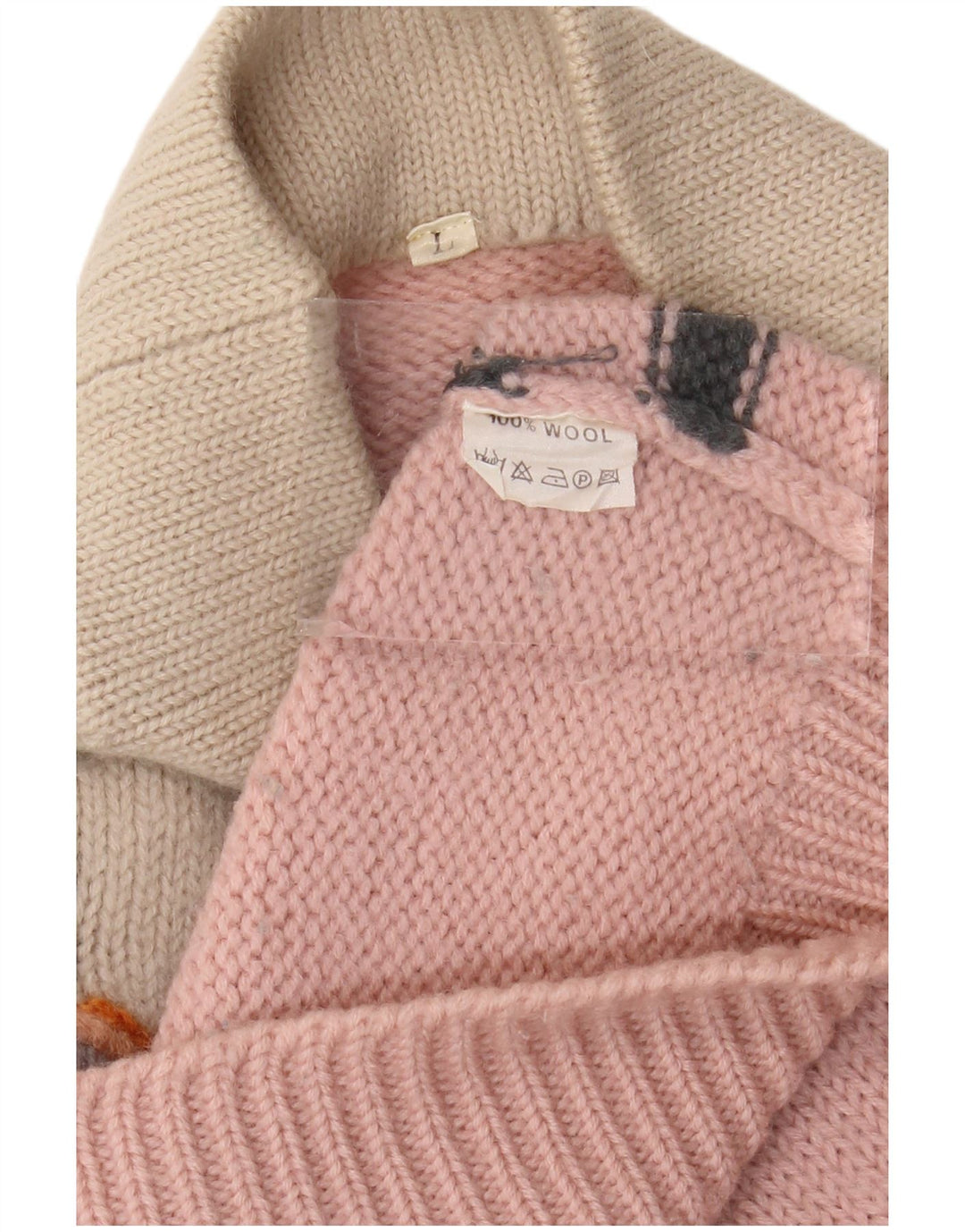 VINTAGE Femmes Longline Turtle Neck Jumper Pull UK 16 Large Rose