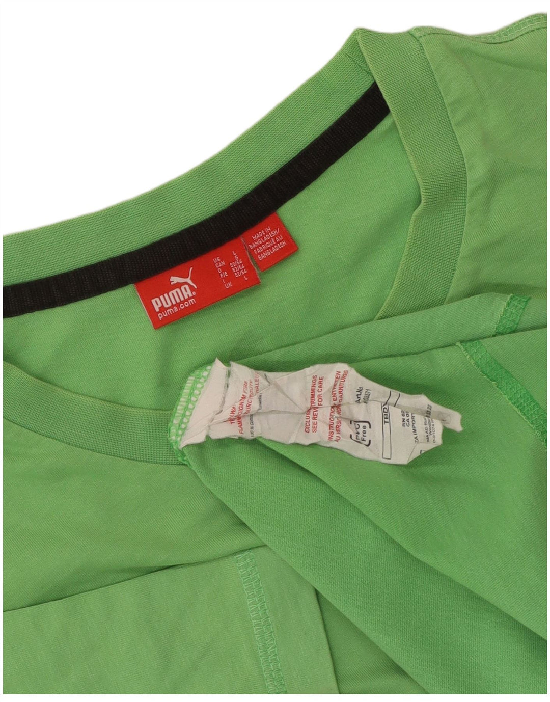 Puma T-Shirt Graphique Homme Vert Large Coton