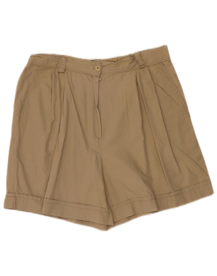 VINTAGE Short Chino Taille Haute Femme W30 Beige Moyen