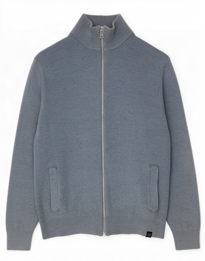 Marks & Spencer Pull Cardigan Homme Bleu Moyen Polyester
