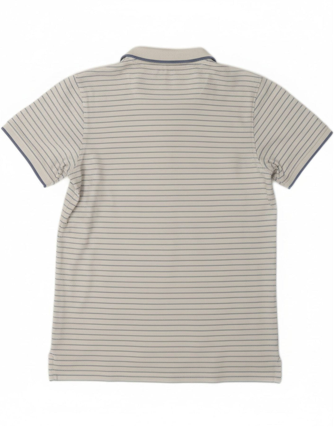 LYLE & SCOTT Boys Polo Shirt 10-11 Years White Striped Vintage Lyle & Scott and Second-Hand Lyle & Scott from Messina Hembry 