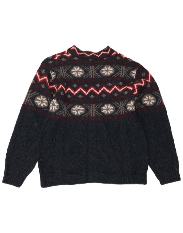 Invicta Pull à col rond pour homme Bleu marine moyen Fair Isle