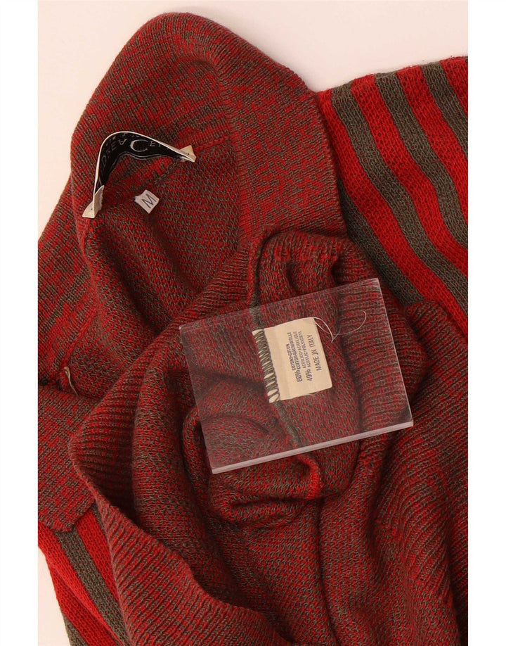 Andrea Celli Pull Col Polo Homme Rouge Moyen Rayé Coton