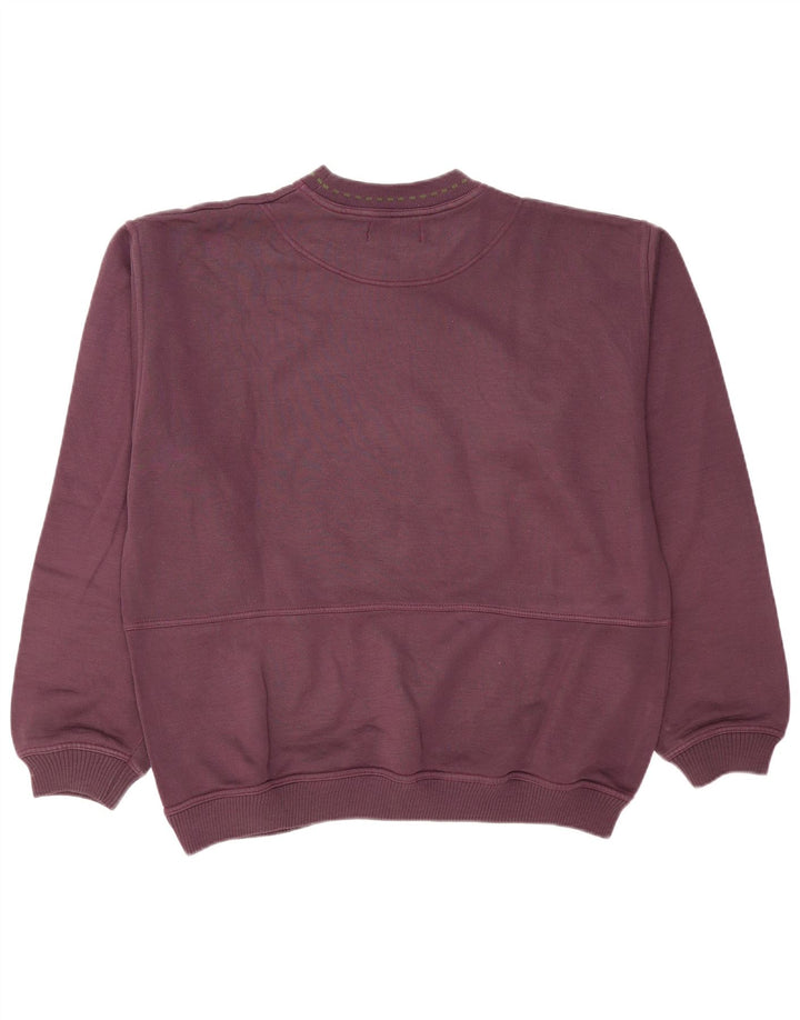vintage Mens Graphic Sweatshirt Jumper XL Marron Coton