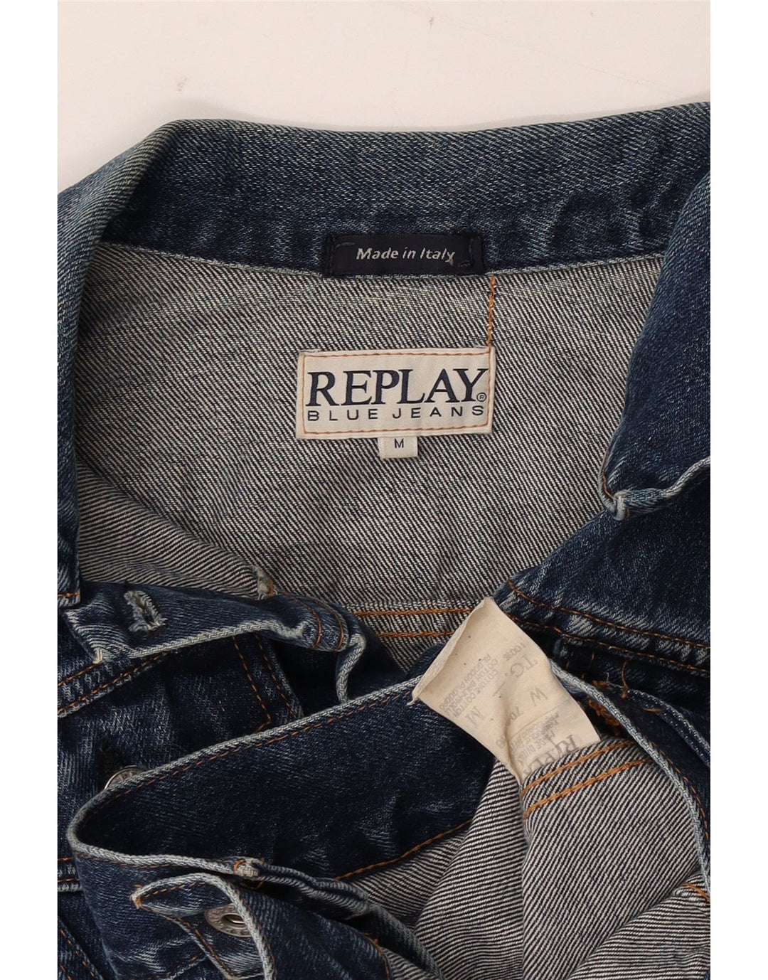 Replay Veste en jean courte pour femme UK 12 Bleu moyen Coton
