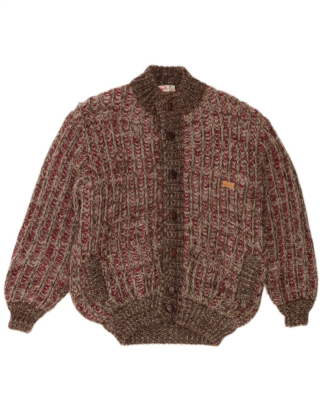 Silvy Veste Bomber En Tricot Pour Homme IT 50 Large Marron Moucheté