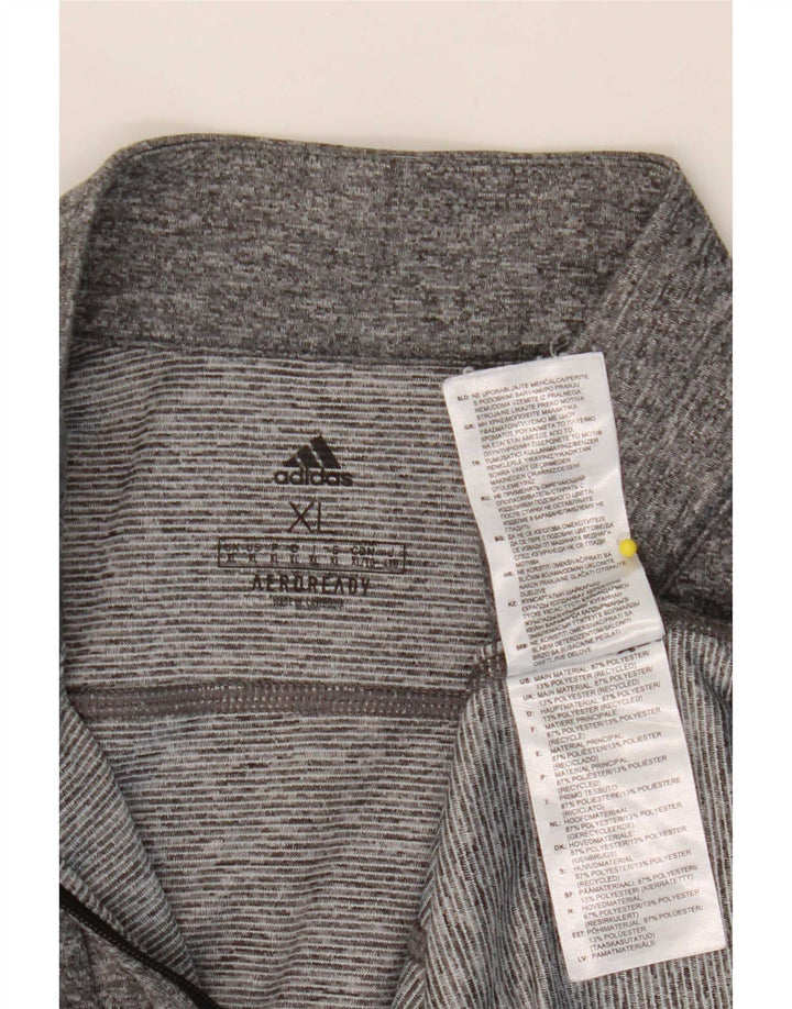 Adidas Hommes Aeroready Zip Neck Pull Survêtement Top XL Gris Moucheté