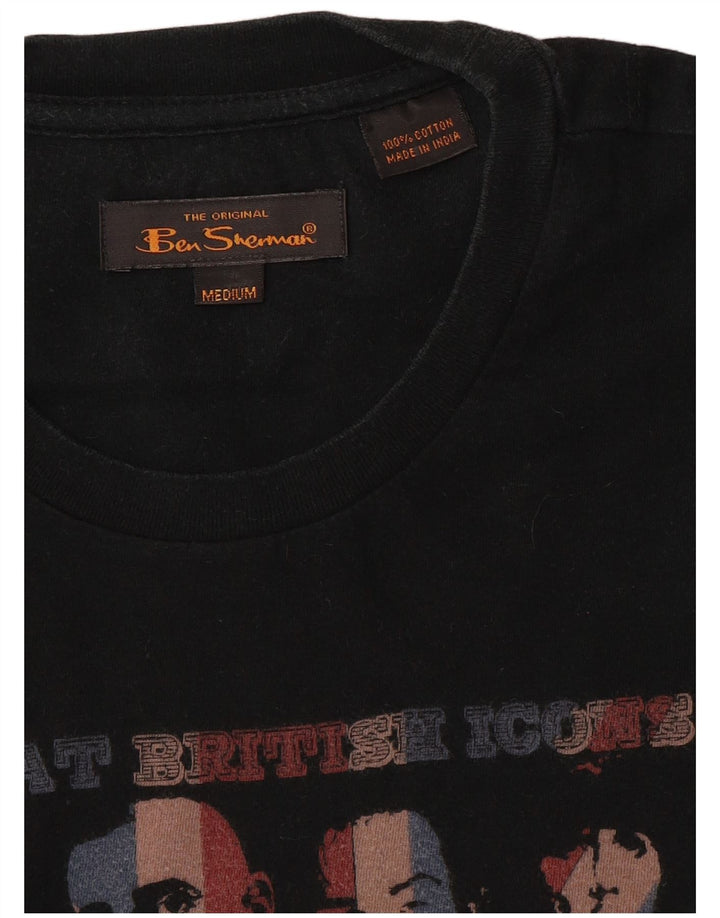 Ben Sherman T-shirt graphique pour homme en coton noir moyen