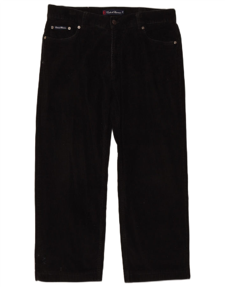 CONTE OF FLORENCE Pantalon court en velours côtelé pour homme IT 50 Large W34 L25 Noir