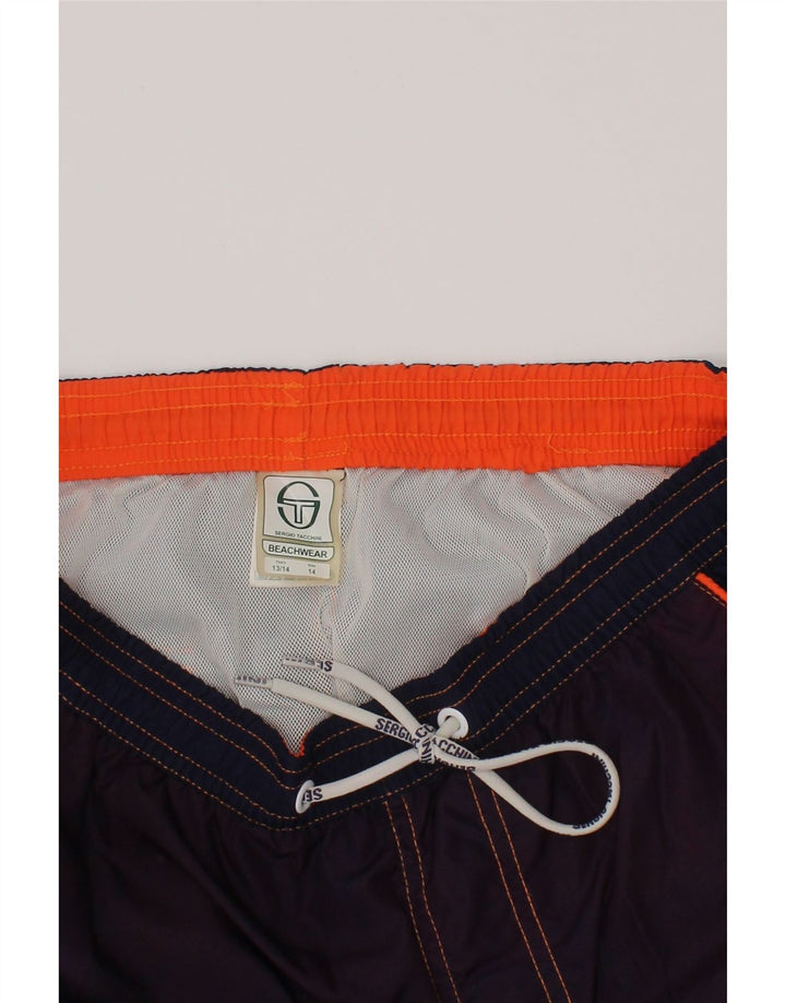 Sergio Tacchini Short de bain garçon 13-14 ans bleu marine à pois