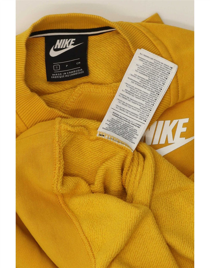 Nike Sweat-shirt surdimensionné pour femme UK 10 Petit coton jaune