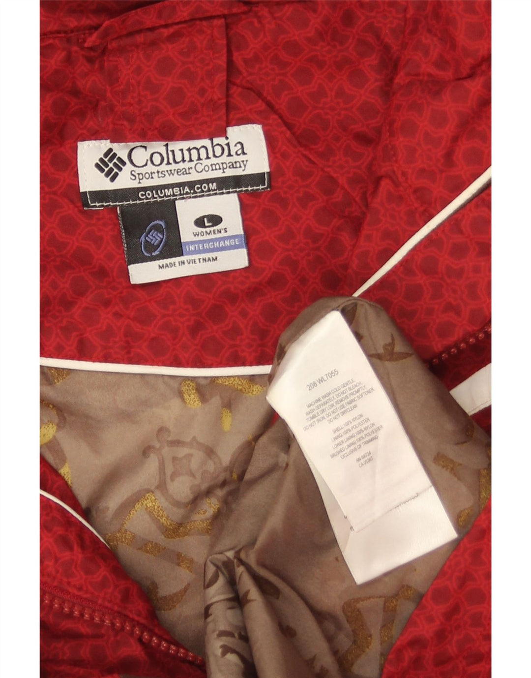 Columbia Veste coupe-vent à capuche Interchange pour femme UK 16 Large Rouge