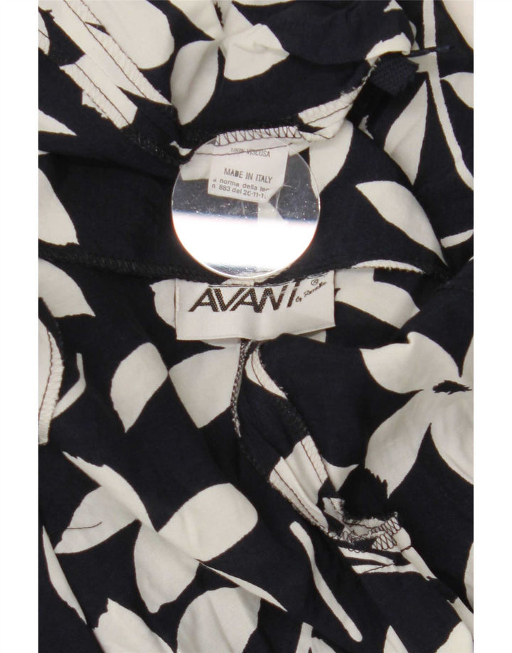 Avant Femme Mini Jupe W28 Medium Noir Floral Viscose