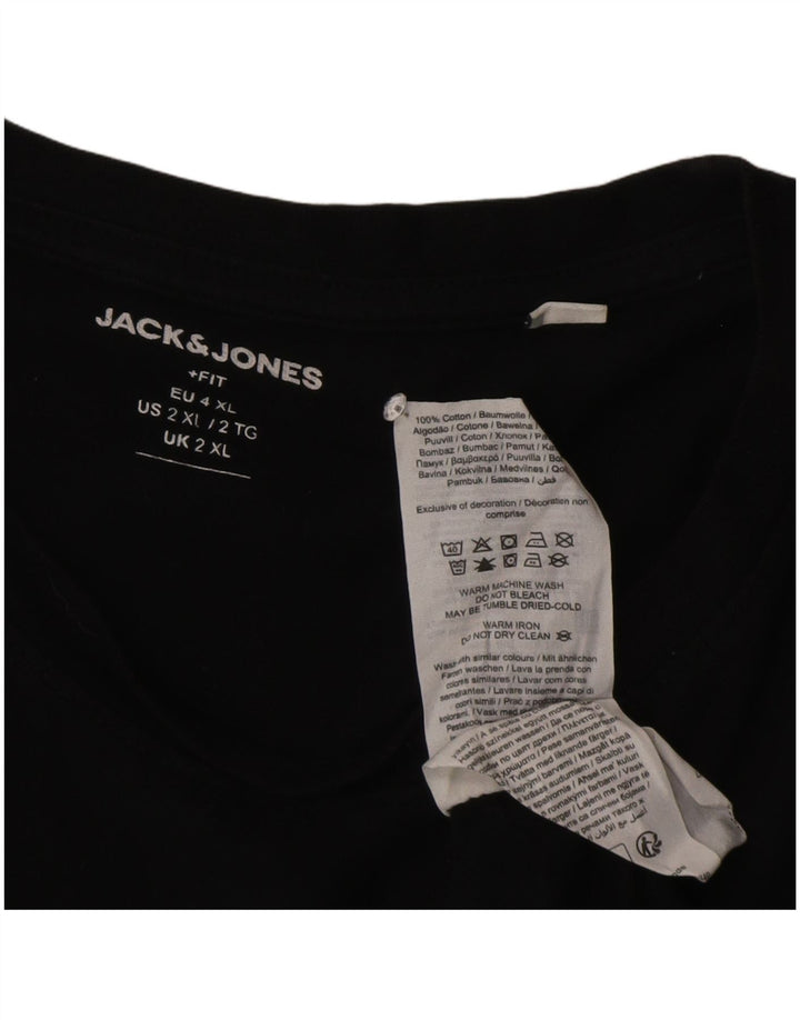 Jack & Jones T-Shirt Graphique Homme Top 2XL Noir Coton