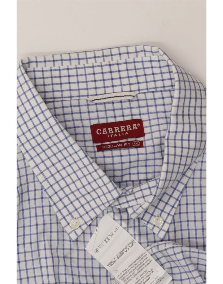 CARRERA Mens Regular Fit Shirt 2XL Blue Check Cotton Vintage Carrera and Second-Hand Carrera from Messina Hembry 