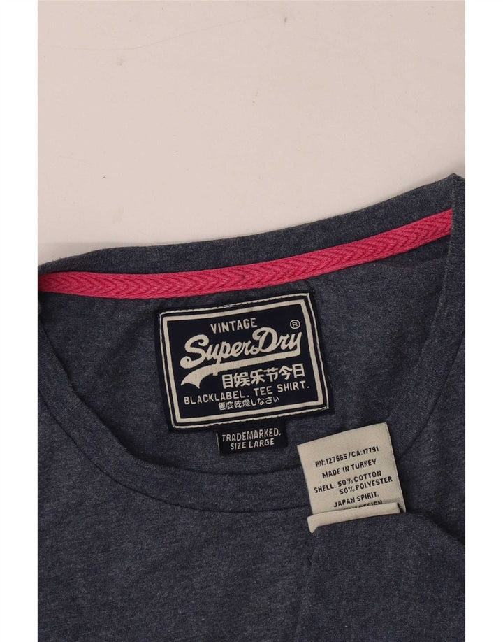 Superdry T-Shirt Homme Haut Large Bleu Coton
