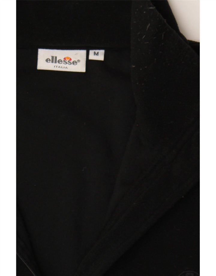 ELLESSE Mens Zip Neck Top Long Sleeve Medium Black Polyester Vintage Ellesse and Second-Hand Ellesse from Messina Hembry 