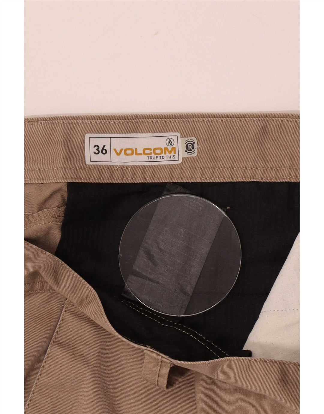 Volcom Short Chino Homme Large W36 Beige Polyester