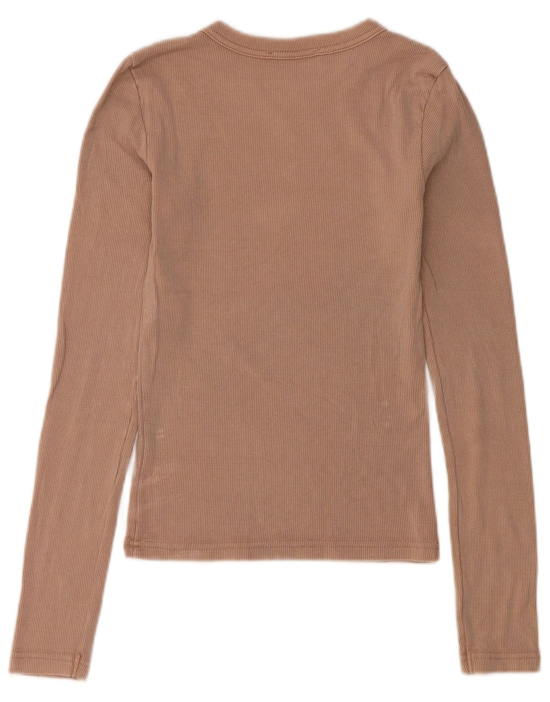 Zara Femme Top Manches Longues UK 8 Petit Coton Beige