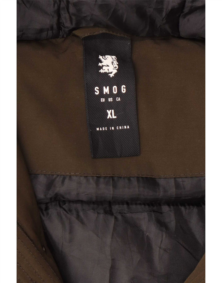 Smog Parka à capuche pour homme UK 42 XL Kaki Polyester