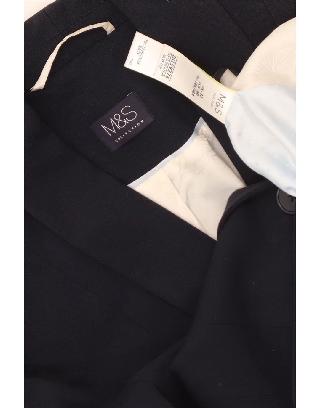 Marks & Spencer Veste Blazer Femme UK 12 Medium Bleu Marine Polyester