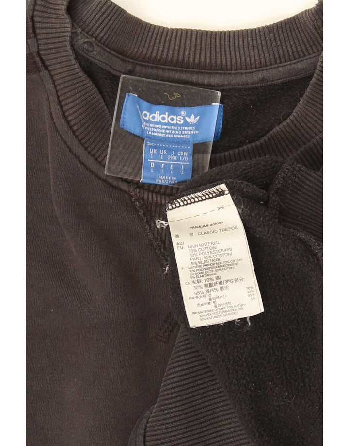 Adidas Sweat-shirt pour homme en coton gris Taille L