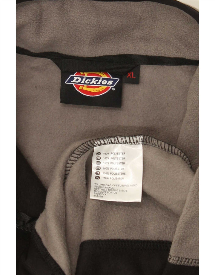 Dickies Pull polaire à col zippé pour homme XL Noir Colorblock Polyester
