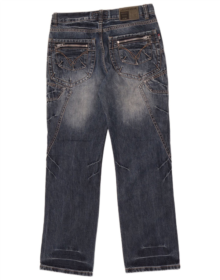 Jean droit Vintage homme W32 L32 bleu Patchwork coton