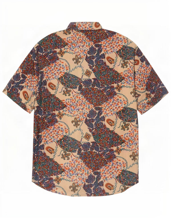 Chemise vintage à manches courtes pour homme Taille 42 16 1/2 Large Paisley multicolore