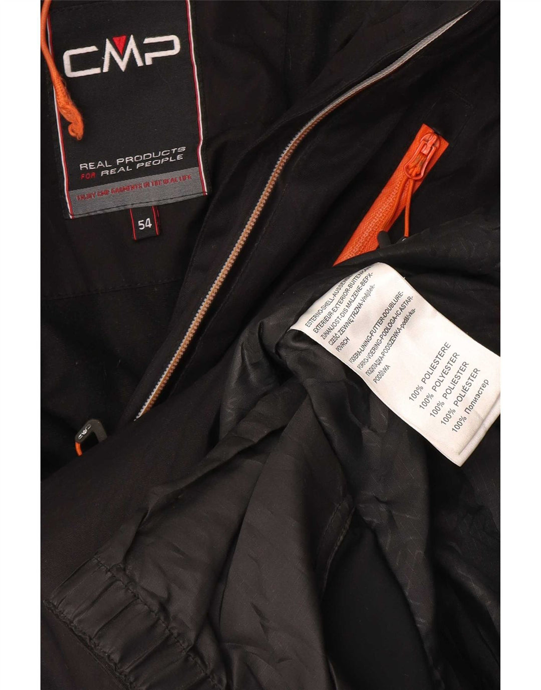 CMP Veste de ski à capuche pour homme IT 54 2XL Noir Colourblock Polyester Sports