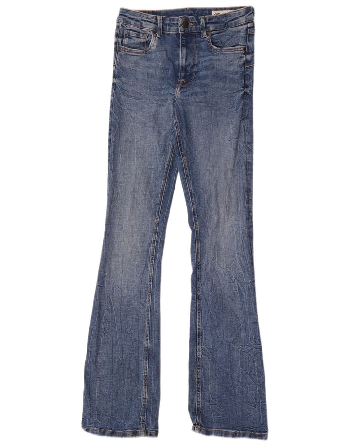 Zara Femme Jean évasé EU 36 XS W26 L34 Bleu