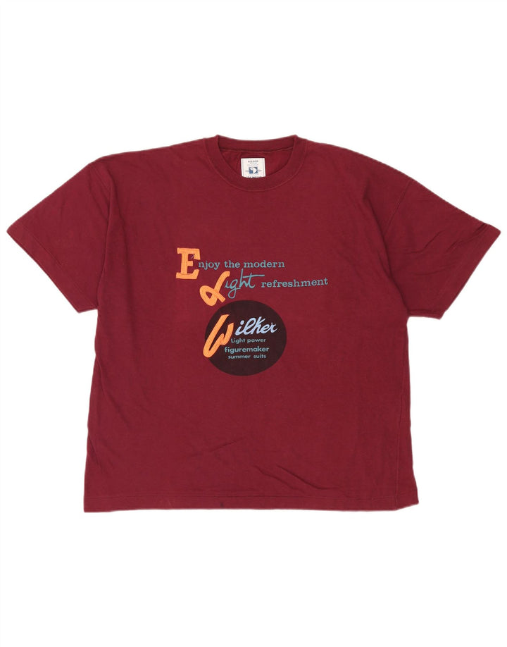 WILKER T-Shirt Graphique Homme Coton Marron Moyen