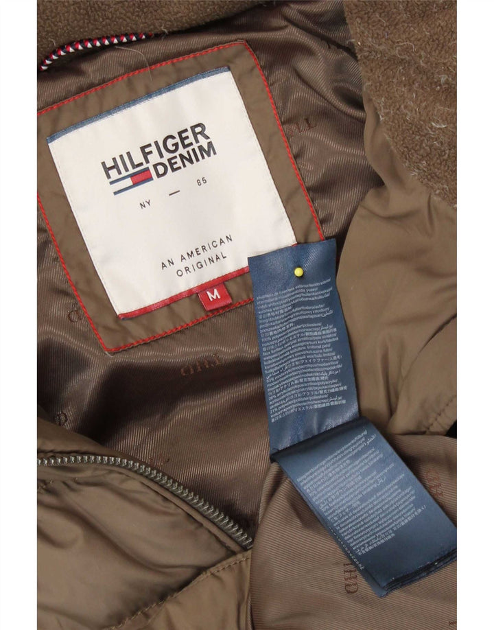 Tommy Hilfiger Manteau rembourré à capuche pour femme UK 14 Polyester beige moyen