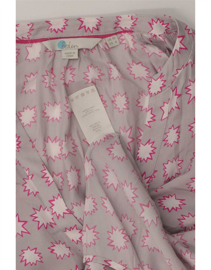Boden Womens Abstract Pattern Chemise surdimensionnée Chemisier UK 10 Petit Gris