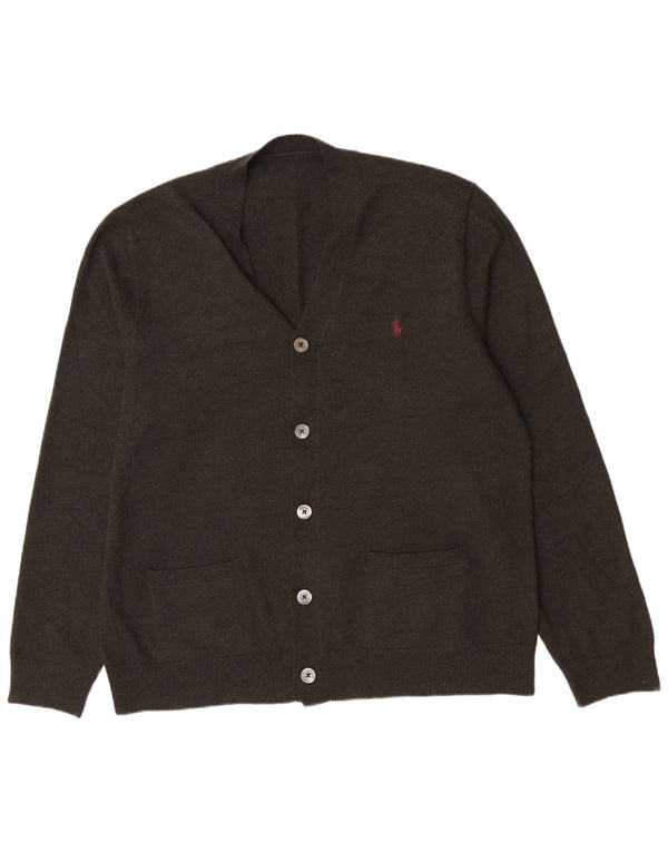 Polo Ralph Lauren Cardigan pour homme en laine mérinos vert grand classique