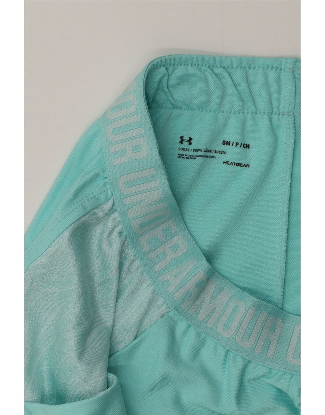 UNDER ARMOUR Short de sport Heat Gear Graphic pour femme UK 8 Small Turquoise