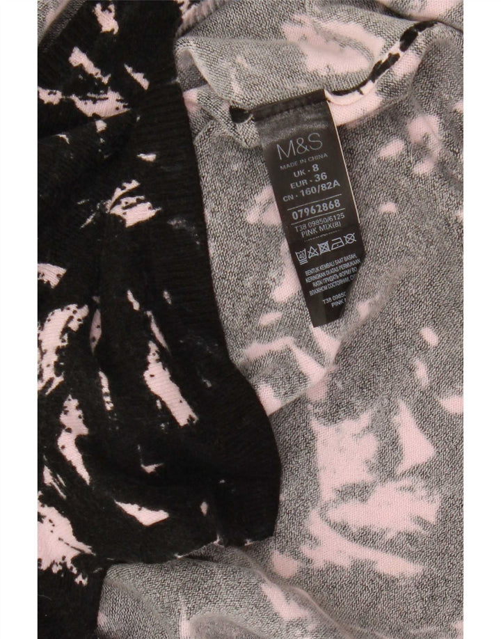 Marks & Spencer Pull col en V pour femme UK 8 Small Noir