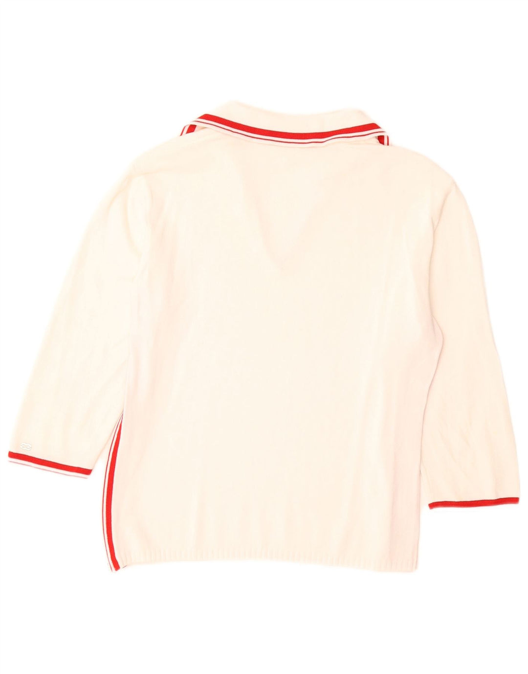 Escada Pull à col polo pour femme EU 38 Blanc moyen Colourblock