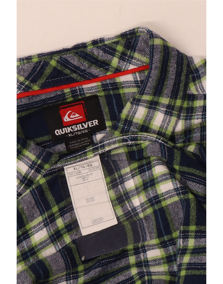 QUIKSILVER Chemise Flanelle Homme XL Bleu Marine Carreaux Coton