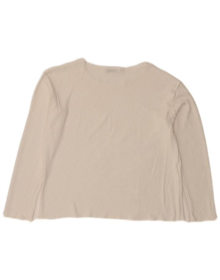 Zara Haut court surdimensionné à manches longues pour femme UK 10 Petit Blanc
