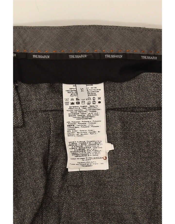 Trussardi Pantalon de Costume Slim Homme IT 54 2XL W40 L34 Gris Polyester