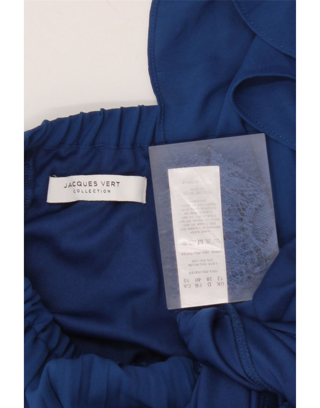 JAQUES VERT Jupe trapèze pour femme UK 12 Medium W30 Nylon bleu marine
