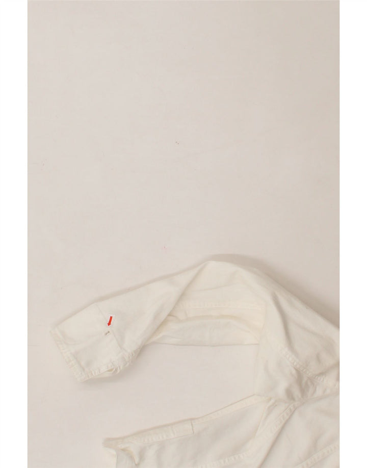 BENETTON Womens 1 Button Crop Blazer Jacket UK 8 Small White Vintage Benetton and Second-Hand Benetton from Messina Hembry 