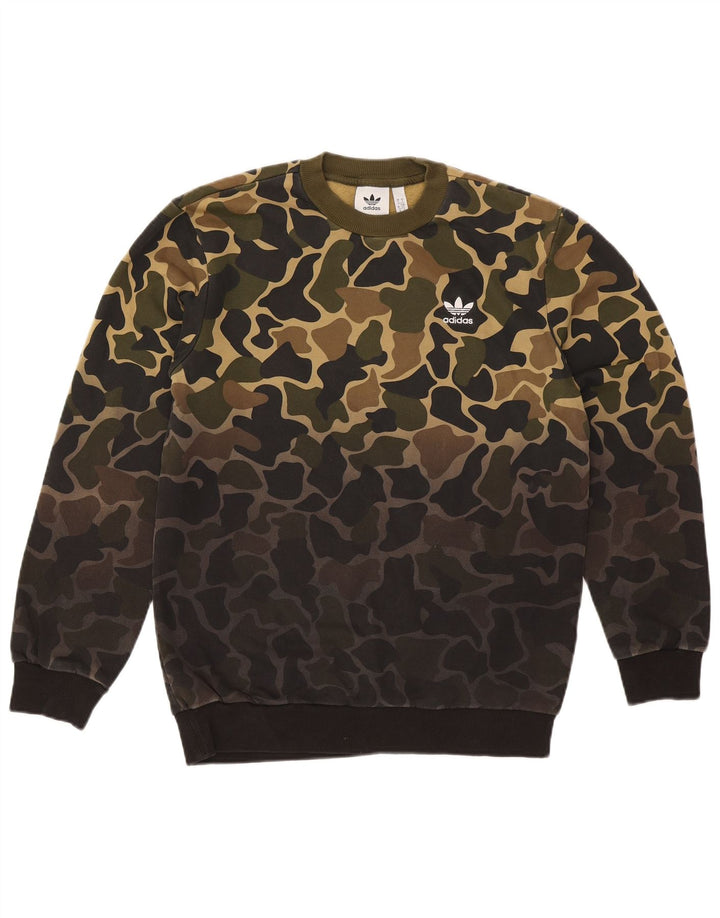 Adidas Sweat-shirt pour homme Petit Kaki Camouflage Coton