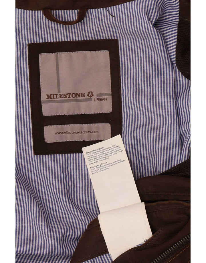Milestone Veste en cuir pour homme UK 38 Marron moyen