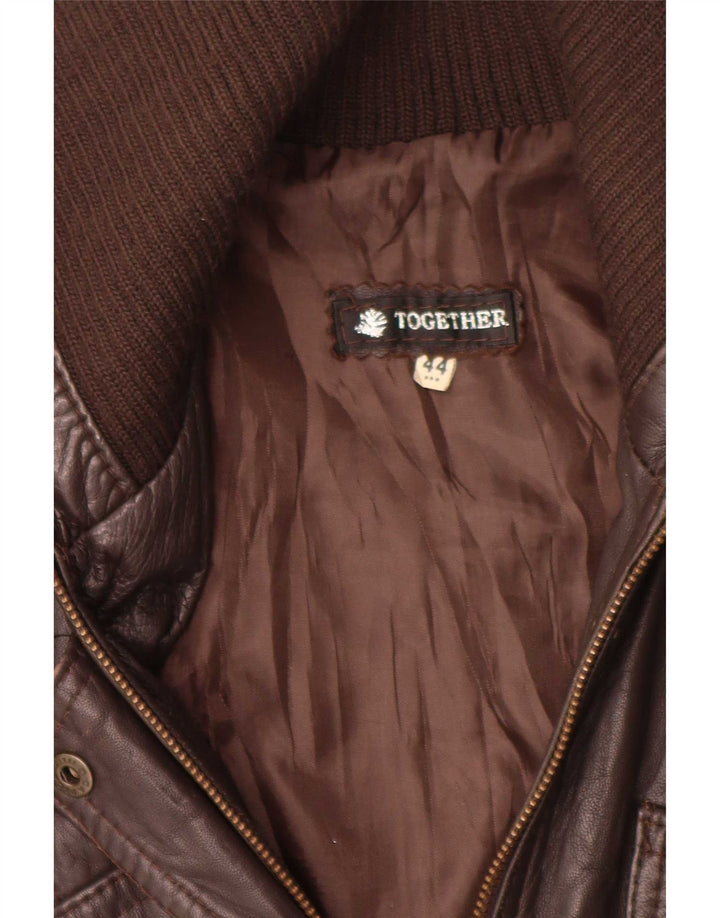 Together Veste en cuir pour homme IT 44 Marron moyen